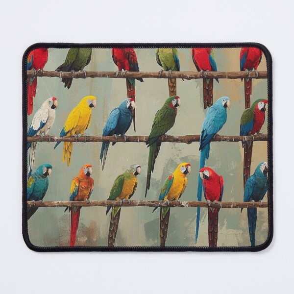 Item preview, Everybirdy Parrots Pattern 2024 designed and sold by GrinGalore.