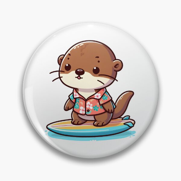 Item preview, Kawaii Otter With Hawaiian Shirt designed and sold by CanvasCutie.