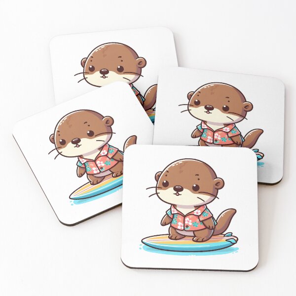Item preview, Kawaii Otter With Hawaiian Shirt designed and sold by CanvasCutie.