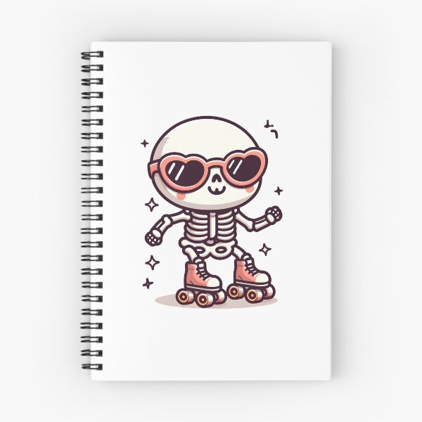 Item preview, Kawaii Whimsical Skeleton Roller Skating With Retro Sunglasses designed and sold by CanvasCutie.