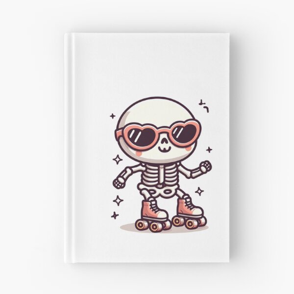 Item preview, Kawaii Whimsical Skeleton Roller Skating With Retro Sunglasses designed and sold by CanvasCutie.