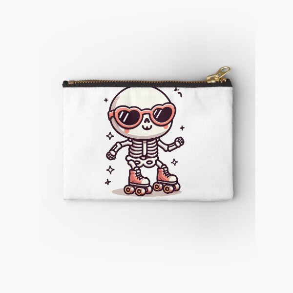 Item preview, Kawaii Whimsical Skeleton Roller Skating With Retro Sunglasses designed and sold by CanvasCutie.