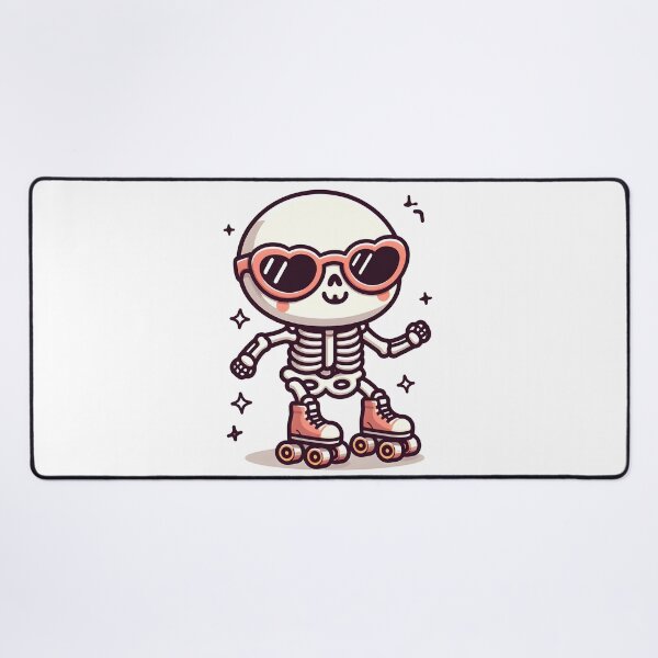 Item preview, Kawaii Whimsical Skeleton Roller Skating With Retro Sunglasses designed and sold by CanvasCutie.