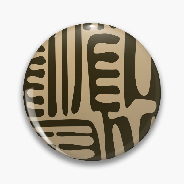 Item preview, Iconic Traditional Nordic Folk Floral Pattern in Brown and Beige designed and sold by Deutschic.