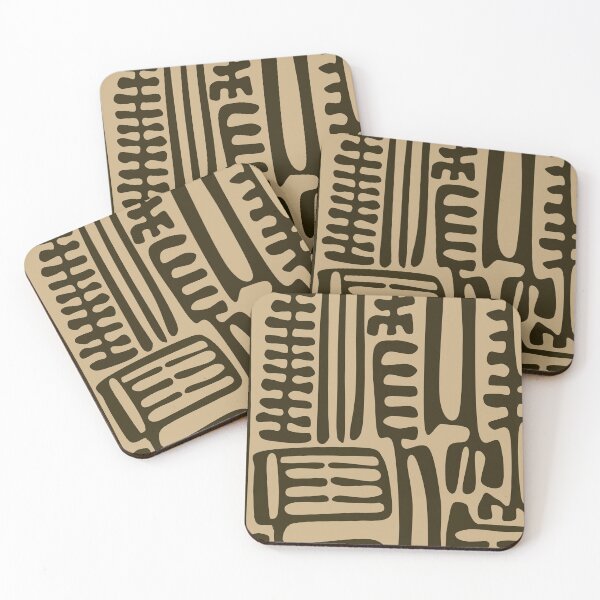 Item preview, Iconic Traditional Nordic Folk Floral Pattern in Brown and Beige designed and sold by Deutschic.