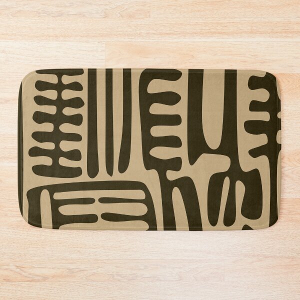 Item preview, Iconic Traditional Nordic Folk Floral Pattern in Brown and Beige designed and sold by Deutschic.