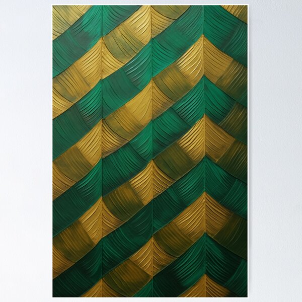 Item preview, Green and Gold Geometrical Art - Abstract Art designed and sold by PaintFu.