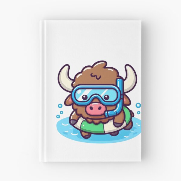Item preview, Kawaii Bison With Snorkel Mask designed and sold by CanvasCutie.