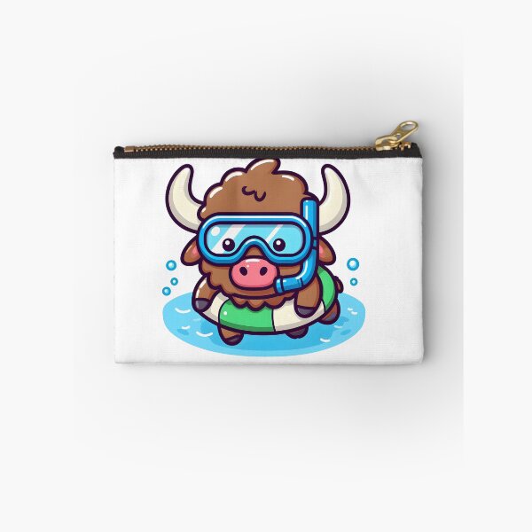 Item preview, Kawaii Bison With Snorkel Mask designed and sold by CanvasCutie.