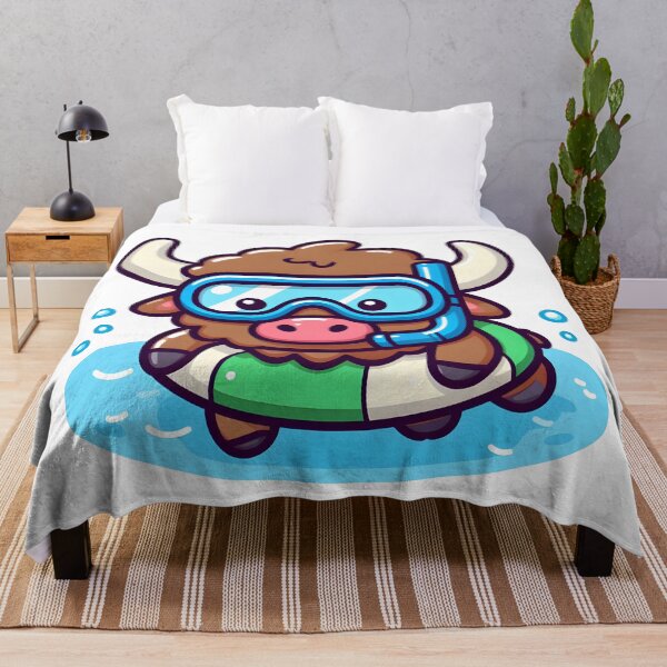 Item preview, Kawaii Bison With Snorkel Mask designed and sold by CanvasCutie.
