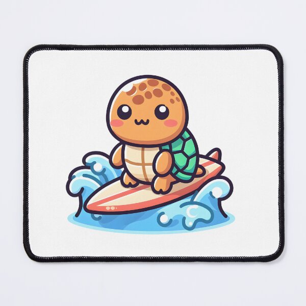 Item preview, Kawaii Turtle With Surfboard designed and sold by CanvasCutie.
