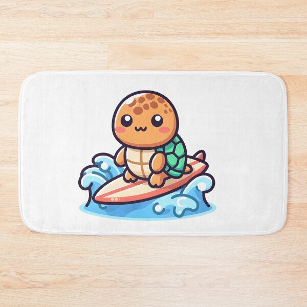 Item preview, Kawaii Turtle With Surfboard designed and sold by CanvasCutie.