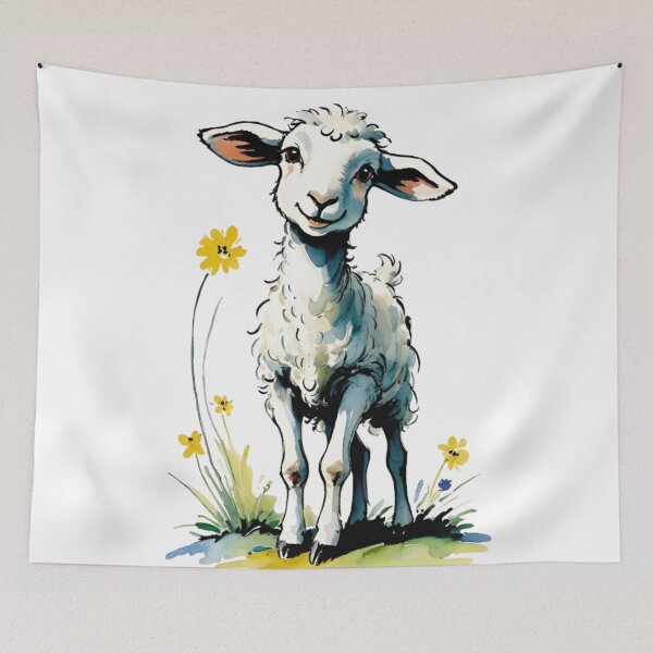 Item preview, Cute little lamb on an Easter walk. designed and sold by SaraSumi.