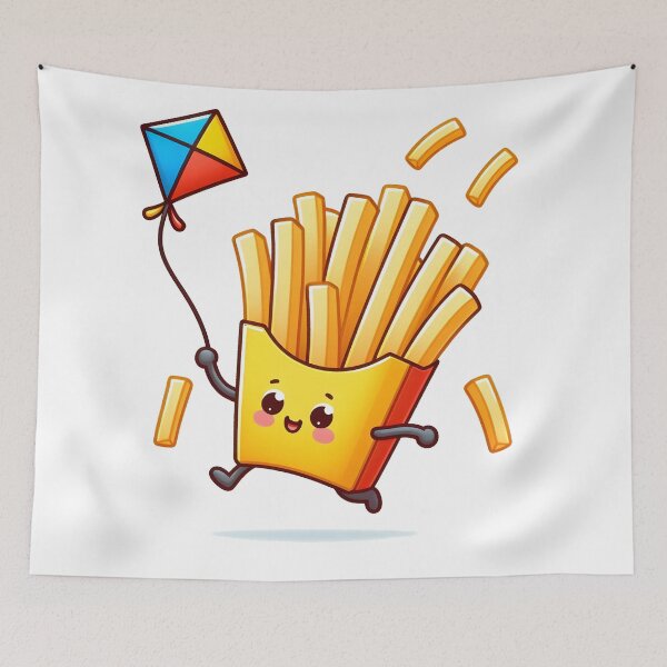 Item preview, Kawaii French Fries With Kite designed and sold by CanvasCutie.