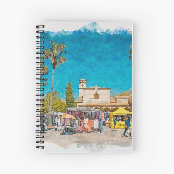 Item preview, Puerto Pollensa Square Mallorca Watercolour Effect designed and sold by GG WALL ART.