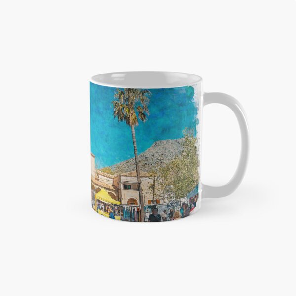 Item preview, Puerto Pollensa Square Mallorca Watercolour Effect designed and sold by GG WALL ART.