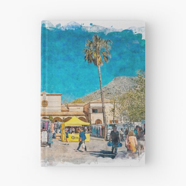 Item preview, Puerto Pollensa Square Mallorca Watercolour Effect designed and sold by GG WALL ART.