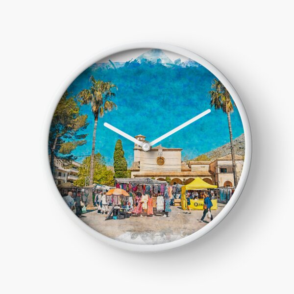 Item preview, Puerto Pollensa Square Mallorca Watercolour Effect designed and sold by GG WALL ART.