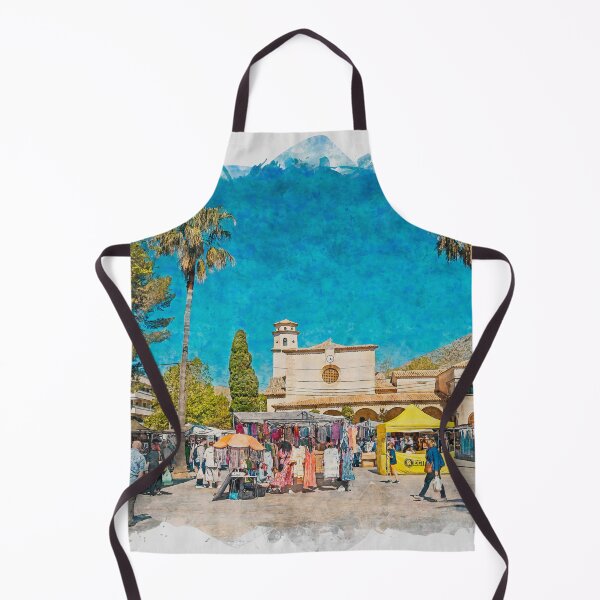 Item preview, Puerto Pollensa Square Mallorca Watercolour Effect designed and sold by GG WALL ART.