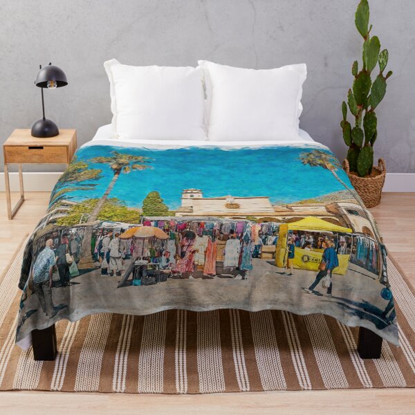 Item preview, Puerto Pollensa Square Mallorca Watercolour Effect designed and sold by GG WALL ART.