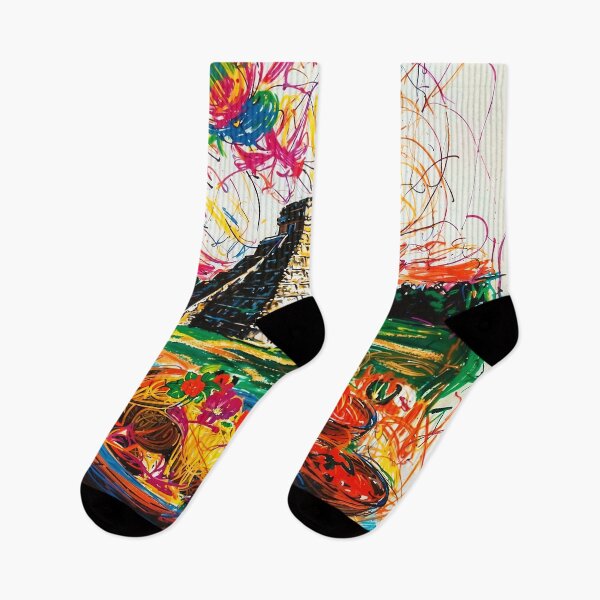 Item preview, Abstract Mexican Artwork - Chichen Itza & Tacos and Guacamole designed and sold by feether-store.