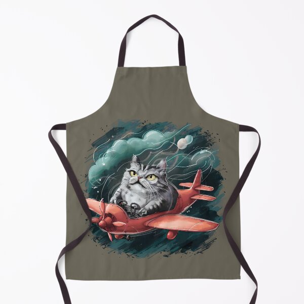 Item preview, Swollen cat airplane pilot designed and sold by Tajdi.