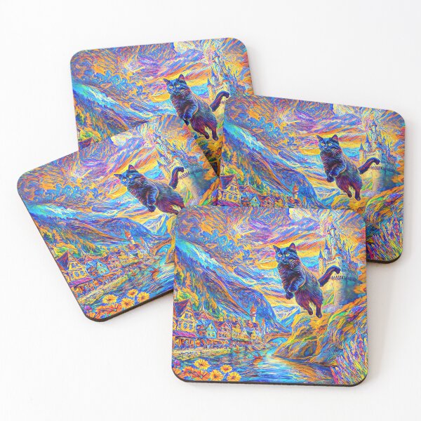 Item preview, Stylised castle and cat. DeepDream designed and sold by blackhalt.