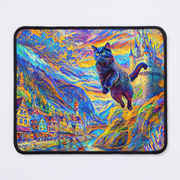 Item preview, Stylised castle and cat. DeepDream designed and sold by blackhalt.