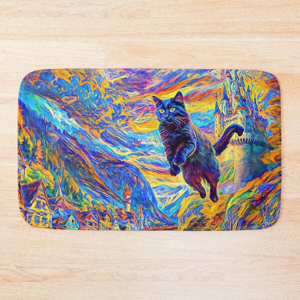 Item preview, Stylised castle and cat. DeepDream designed and sold by blackhalt.