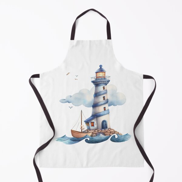 Aperçu de l'œuvre Joli phare de style aquarelle en spirale bleue créée et vendue par 1enchik.