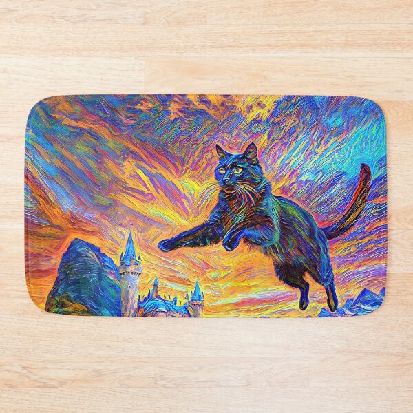 Item preview, Stylised castle and cat. DeepDream designed and sold by blackhalt.