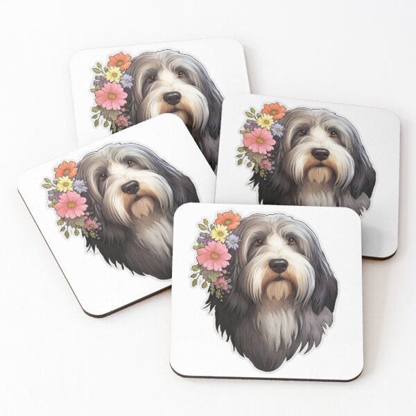 Item preview, Cute Flower Bearded Collie Mom Dad Guardian Angel Best Friend Doggie Paw designed and sold by SMARTKIT  DESIGNAGENCY.