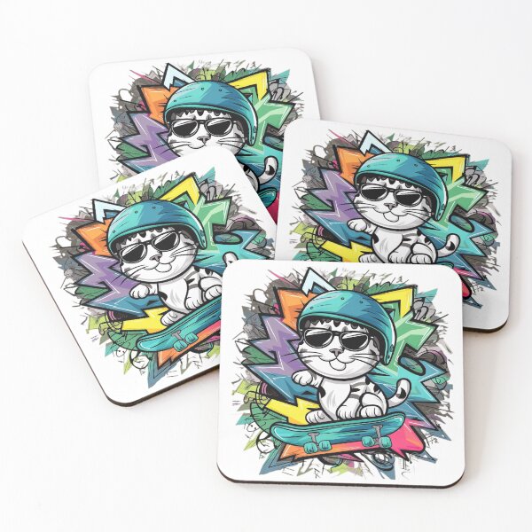 Item preview, Cat on skateboard designed and sold by Tajdi.