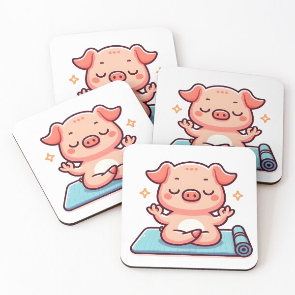 Item preview, Kawaii Meditating Pig designed and sold by CanvasCutie.