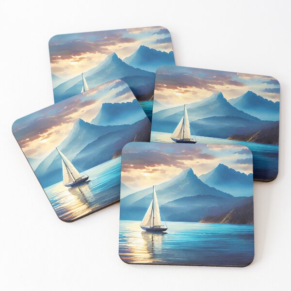 Item preview, Sailing the coast, peaceful ocean landscape designed and sold by Tiffany Glassco.