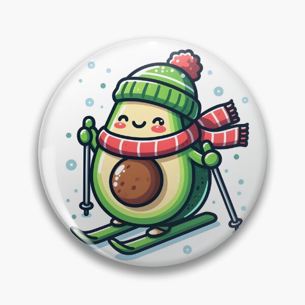Item preview, Kawaii Avocado With A Winter Scarf designed and sold by CanvasCutie.