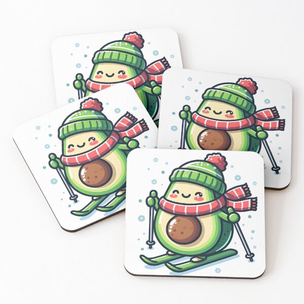 Item preview, Kawaii Avocado With A Winter Scarf designed and sold by CanvasCutie.