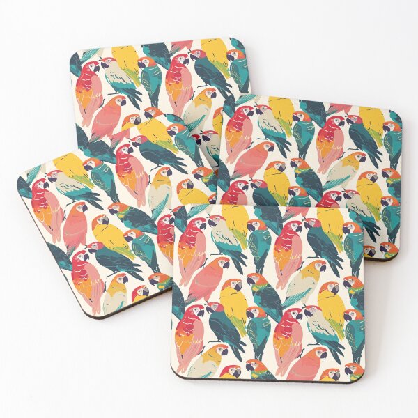Item preview, Various Parrots Pink Green Yellow Pattern  designed and sold by GrinGalore.
