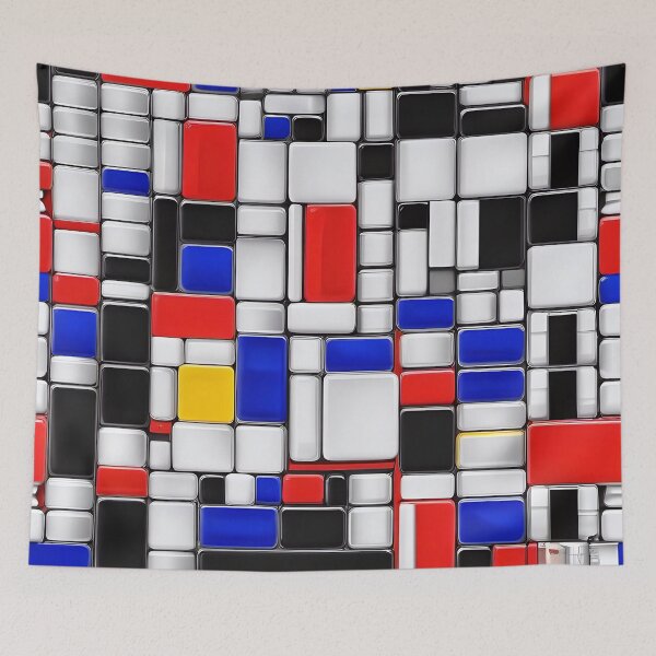 Artikelvorschau, Abstract Piet Mondriaan Style Pattern Design entworfen und verkauft von TheArtOfPat.