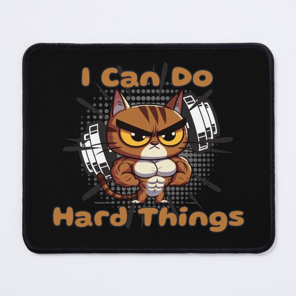 Item preview, I Can Do hard things funny strong cat designed and sold by martindesignden.