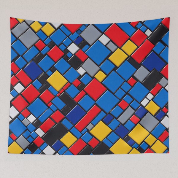 Artikelvorschau, Abstract Piet Mondriaan Style Pattern Design entworfen und verkauft von TheArtOfPat.