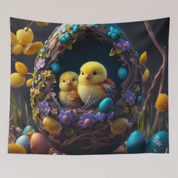 Item preview, Cuddly Chicks in an Easter Egg designed and sold by Itsapizzart.