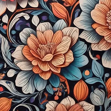 Artwork thumbnail, Multi Color Floral Pattern Design by Deeteeh