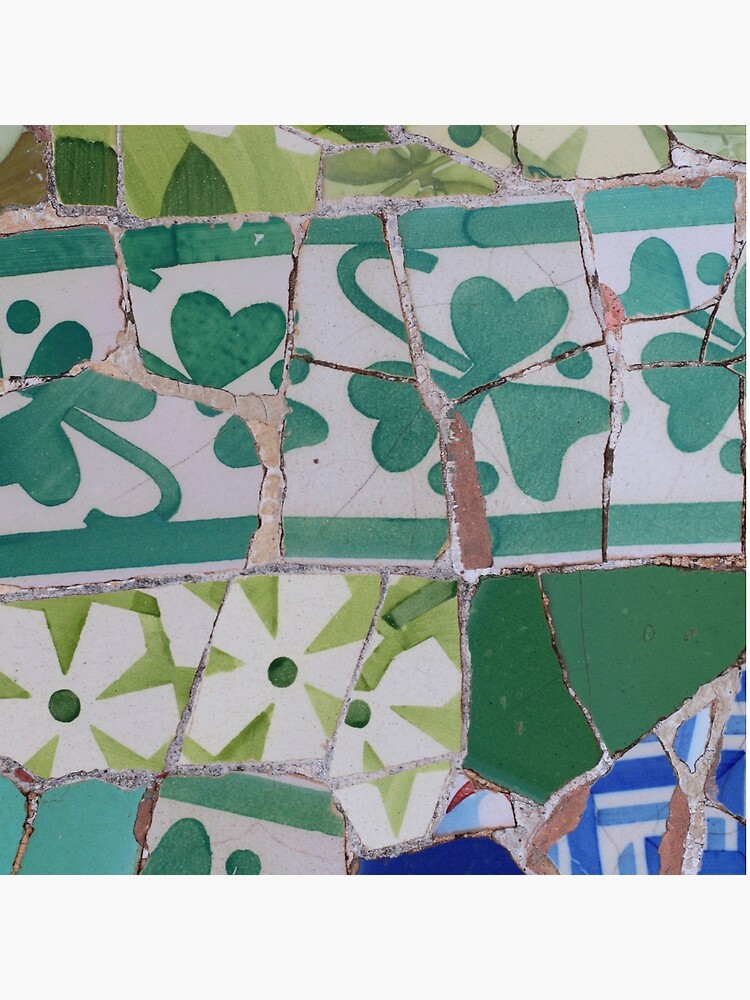 Thumbnail 2 of 2, Tote Bag, Green Clover floral mosaic pattern designed and sold by GDRDesign.
