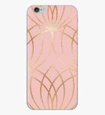 Rose gold millennial pink blooms iPhone Case