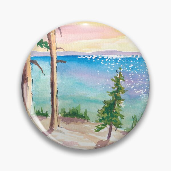 Item preview, Lake Tahoe View with Trees and Sun on Water designed and sold by artshop77.