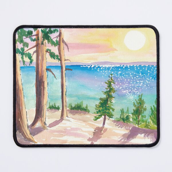 Item preview, Lake Tahoe View with Trees and Sun on Water designed and sold by artshop77.