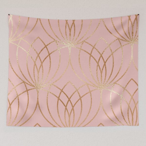 Item preview, Rose gold millennial pink blooms designed and sold by peggieprints.
