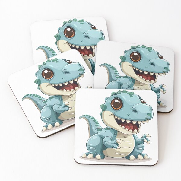 Item preview, cute blue dinosaur in cartoon style design that smiles designed and sold by Jerhus.