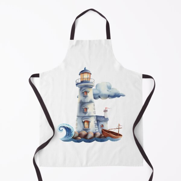 Aperçu de l'œuvre Phare aquarelle bleu créée et vendue par 1enchik.